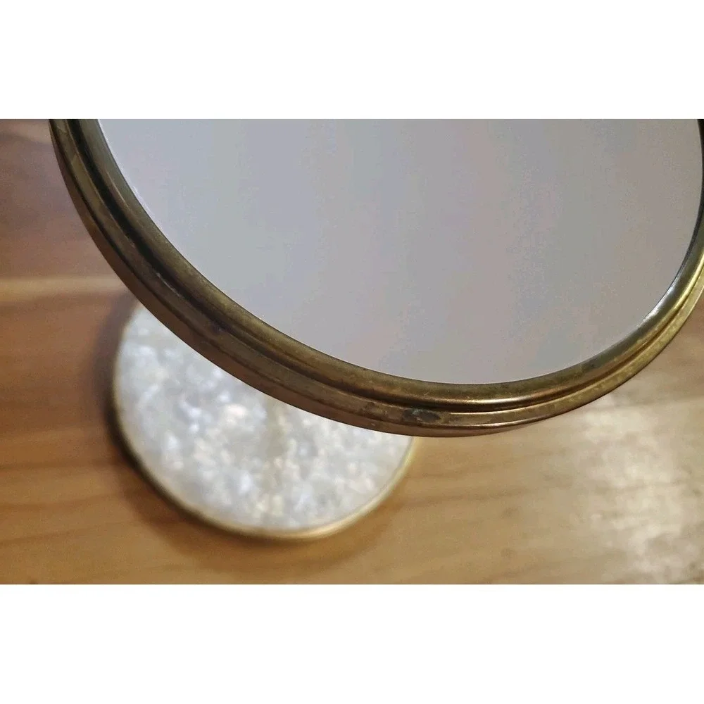 Vintage Brass Gooseneck Vanity Mirror Bendable Adjustable Mirror Double Sided